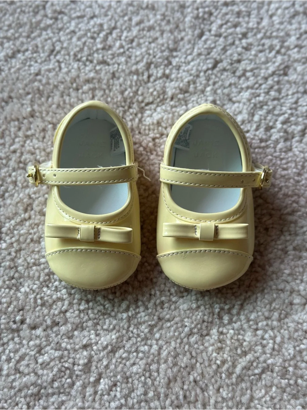 Janie and Jack Yellow Patent Mary Jane Shoes with Bow
